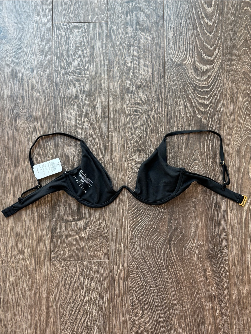 Betty Jade Deep V Wire Black Swimwear Top